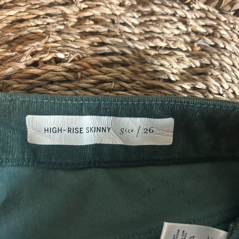 Pilcro Size 26 Corduroy High Rise Skinny Jeans Forest Green by Anthropology - Picture 10 of 14